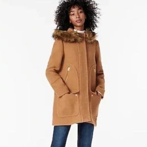 J. Crew Chateau parka in stadium-cloth wool, camel color size 8